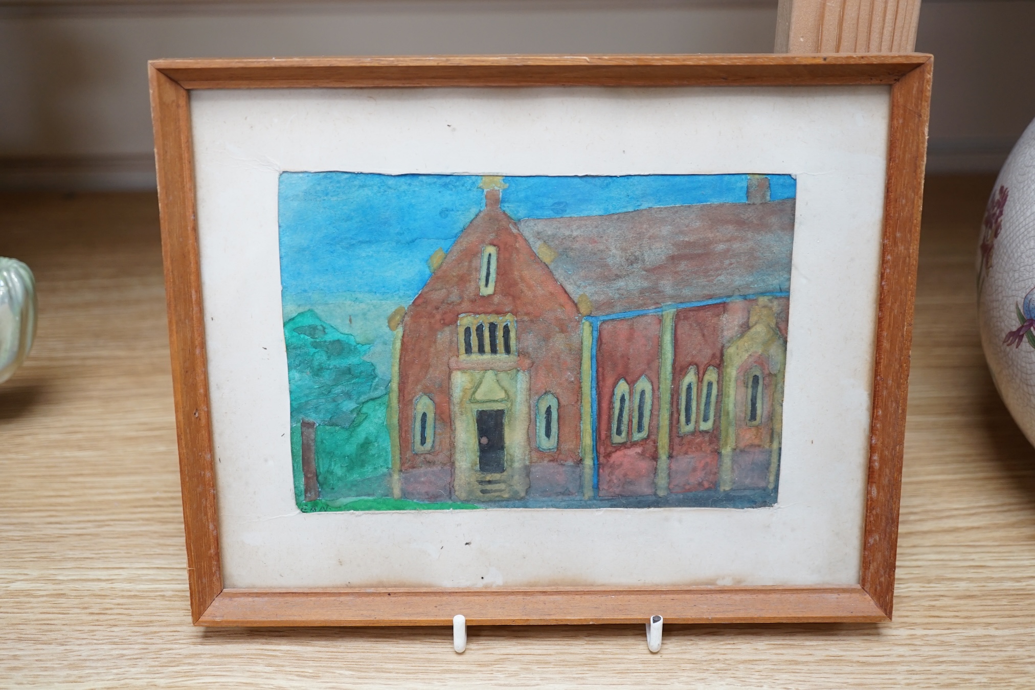 From the Studio of Fred Cuming. Miss Newson, watercolour, ‘Broxbourne Parish Room’, 11 x 16cm. Condition - fair to good